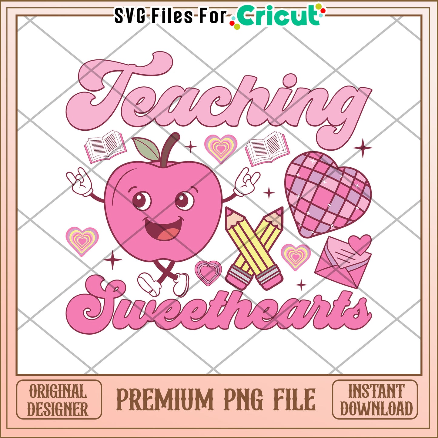 Cute Teaching Sweethearts PNG File for Instant Download