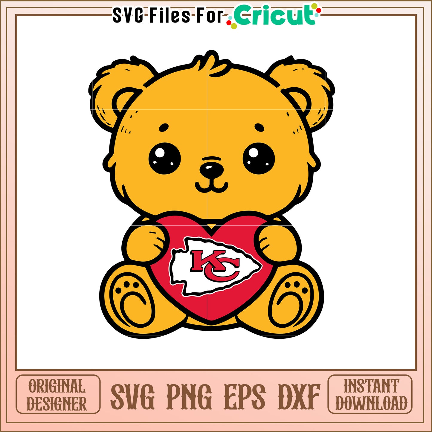 Cute Teddy Bear KC Chiefs SVG