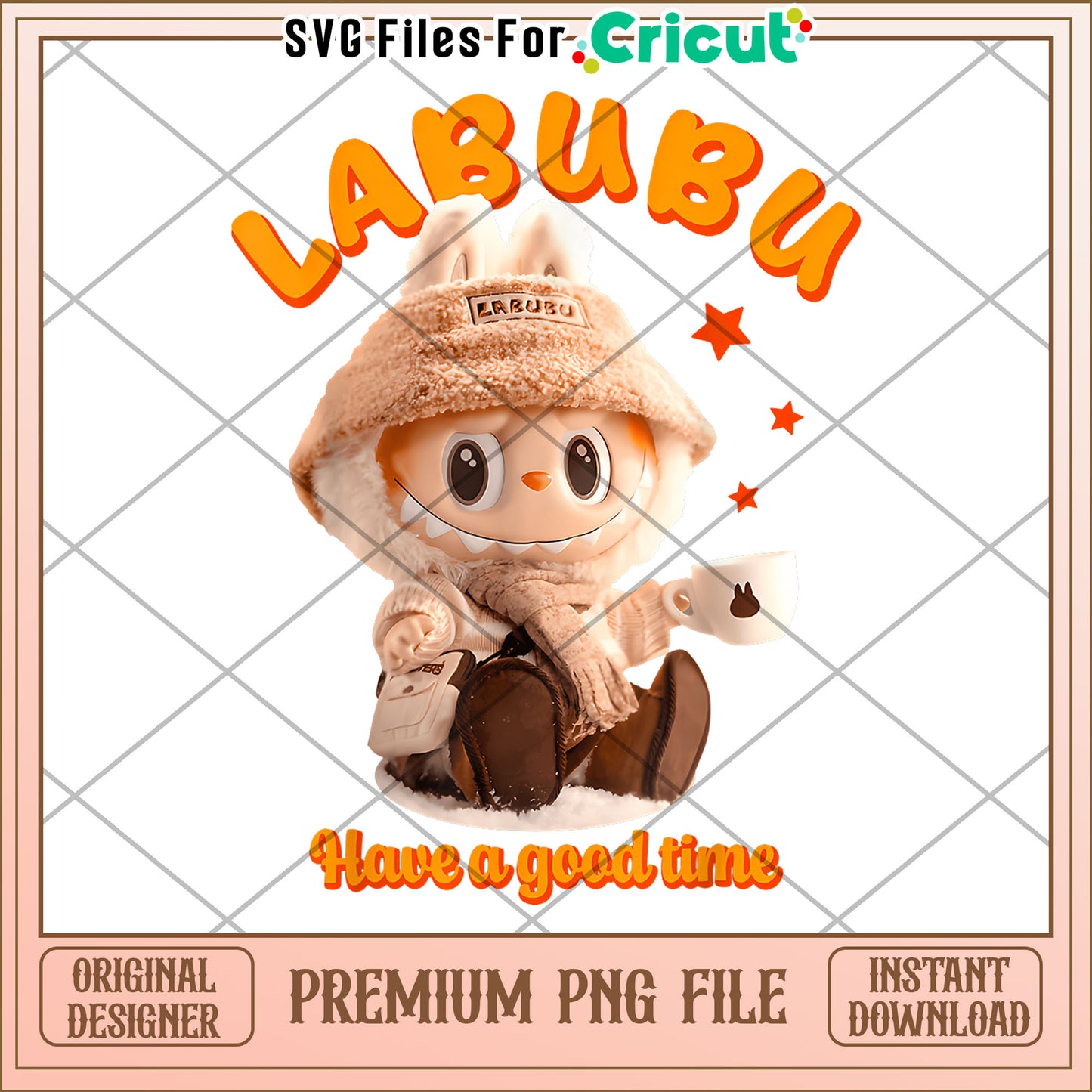 Cute labubu classic pose funny png, popmart labubu png, cute labubu png