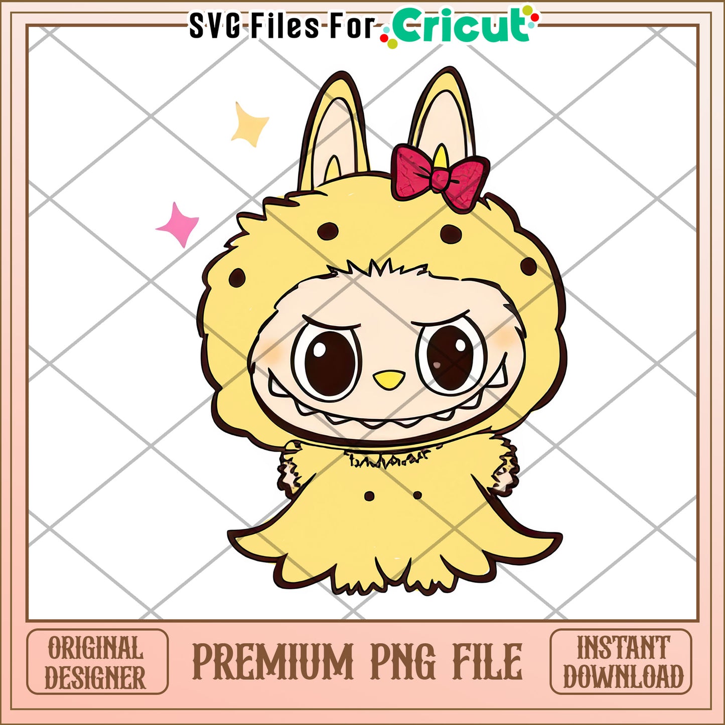 Cute yellowe ghoul labubu png, labubu halloween png, pop mart labubu dolls png