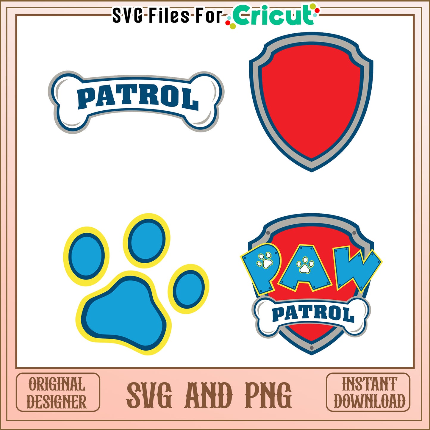 Paw patrol symbol bundle design svg, cartoon paw patrol svg