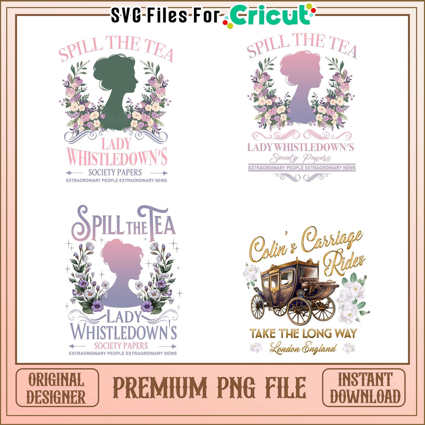 Spill the tea lady whistledown's bundle png, lady whistledown png