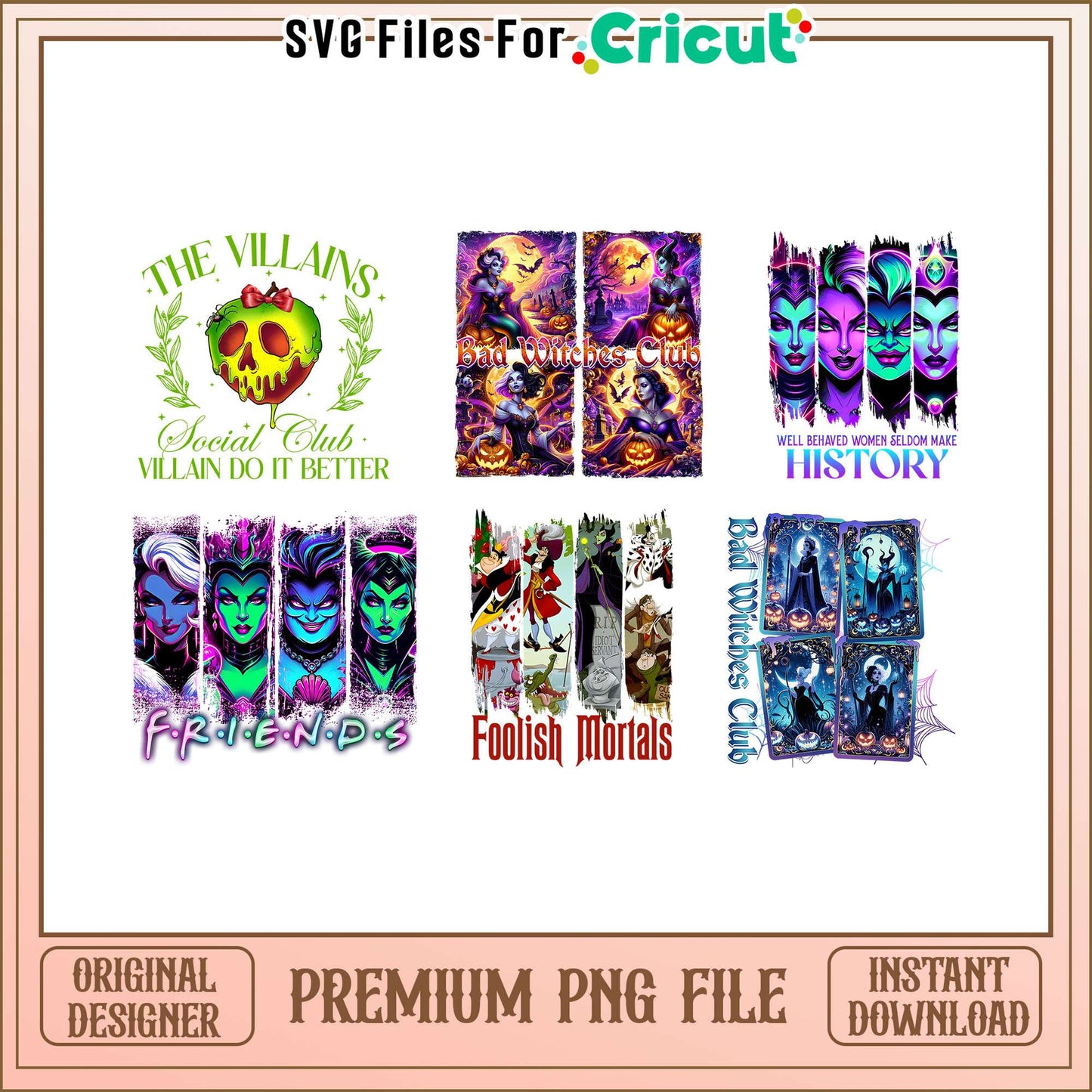 Bad witches club halloween bundle png, bad witches club png