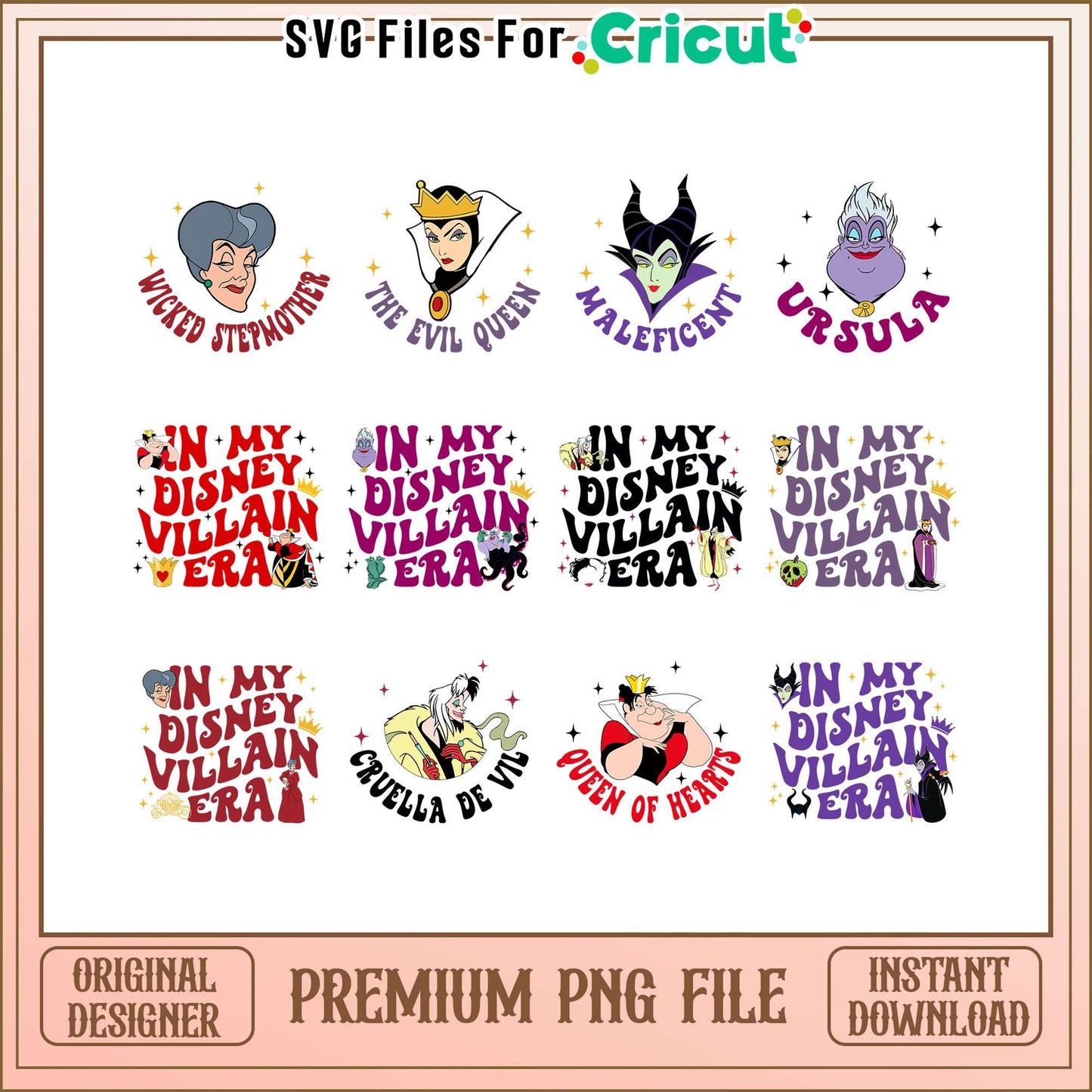 In my disney villain era bundle png, disney villain quotes png