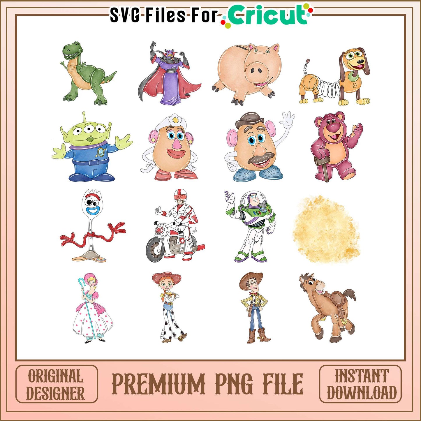 Toy story disney characters design bundle png, toy story png transparent