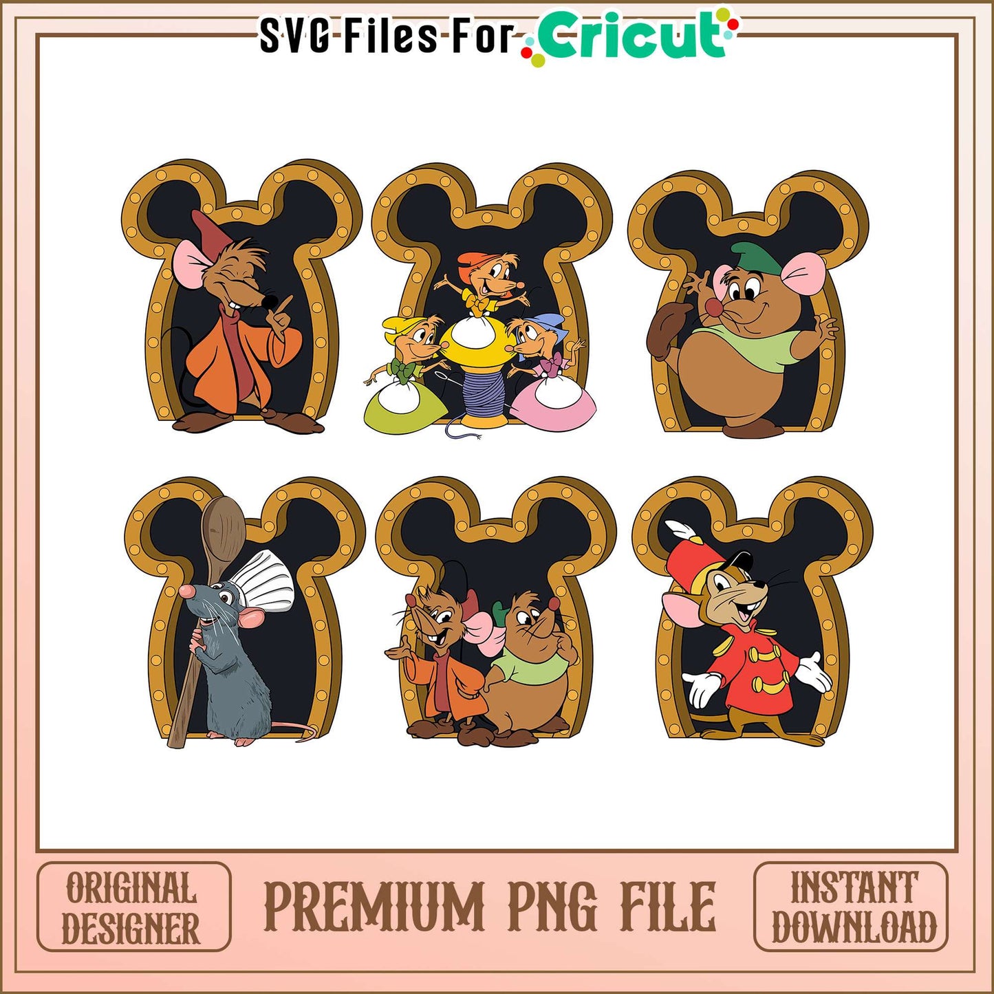 Ratatouille disney bundle png, ratatouille disney characters png