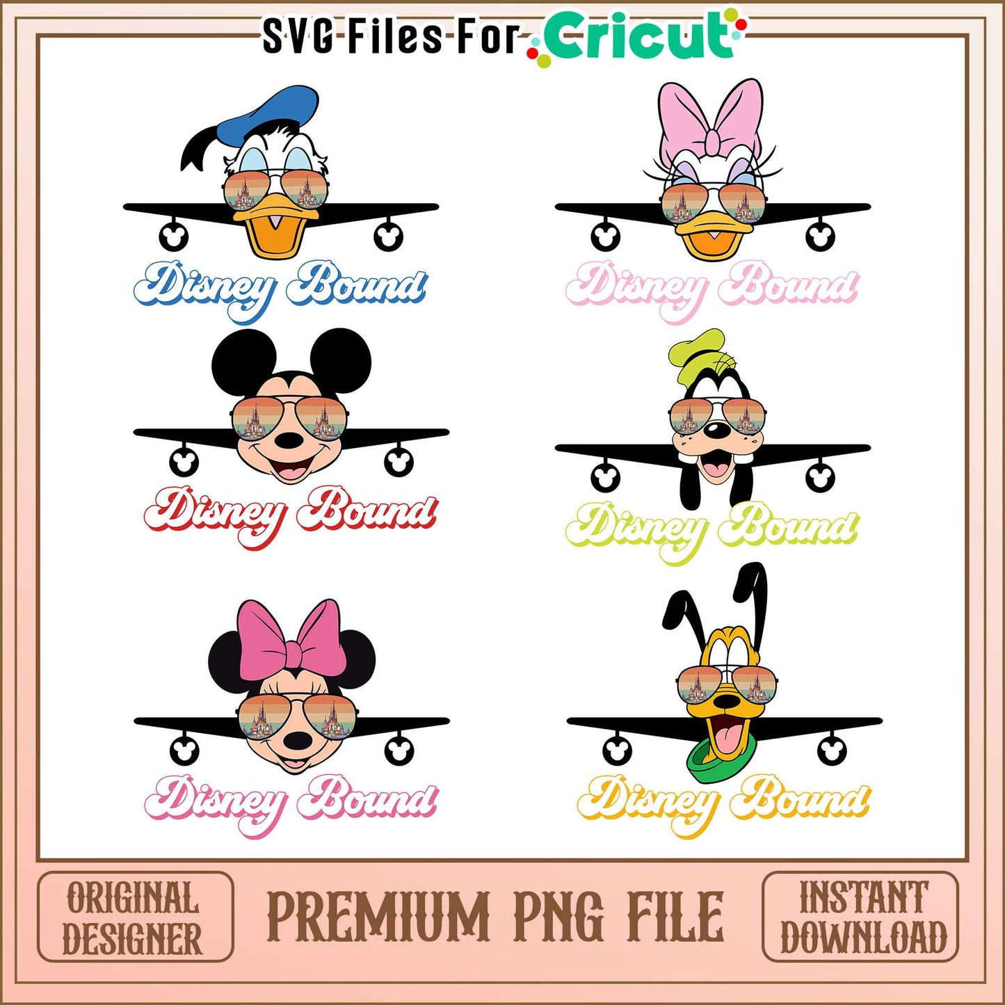 Disney bound design bundle png, mickey and friends png