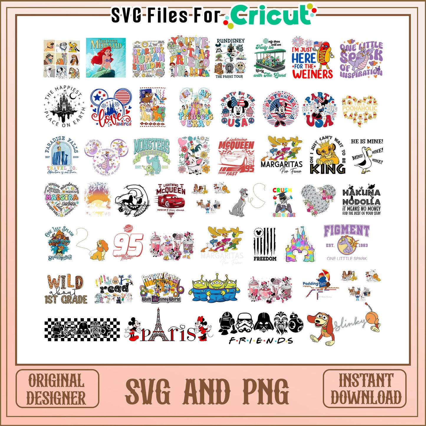 Disney In my princess era bundle svg, disney cartoon characters svg