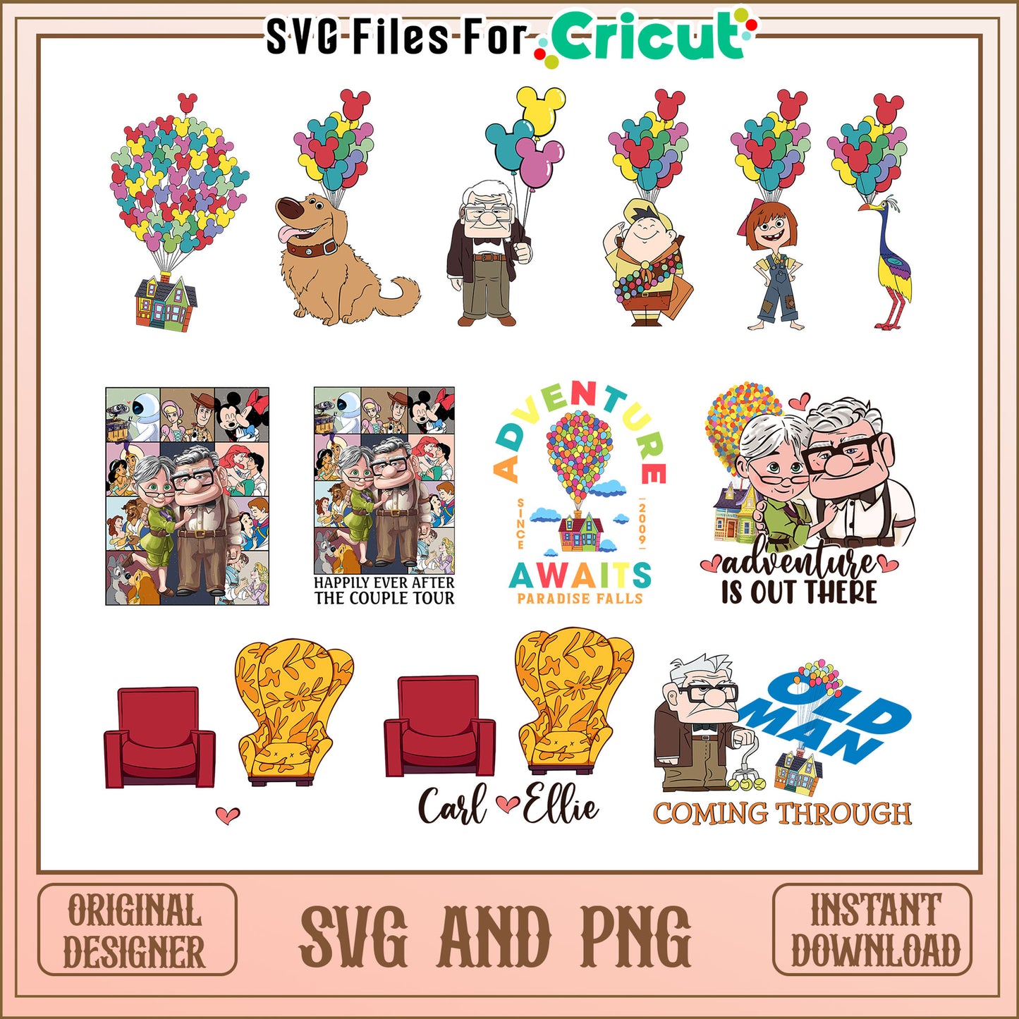 Advanture is out there disney up bundle svg, disneys up svg