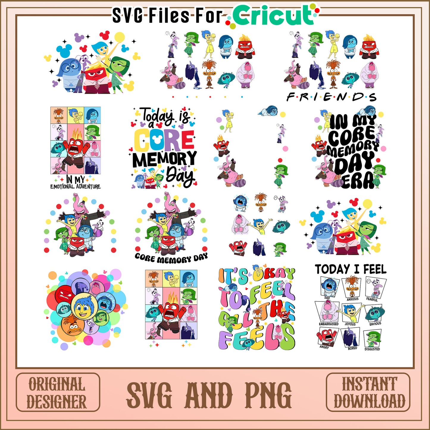 Inside out today i feel bundle svg, inside out 2 quotes svg