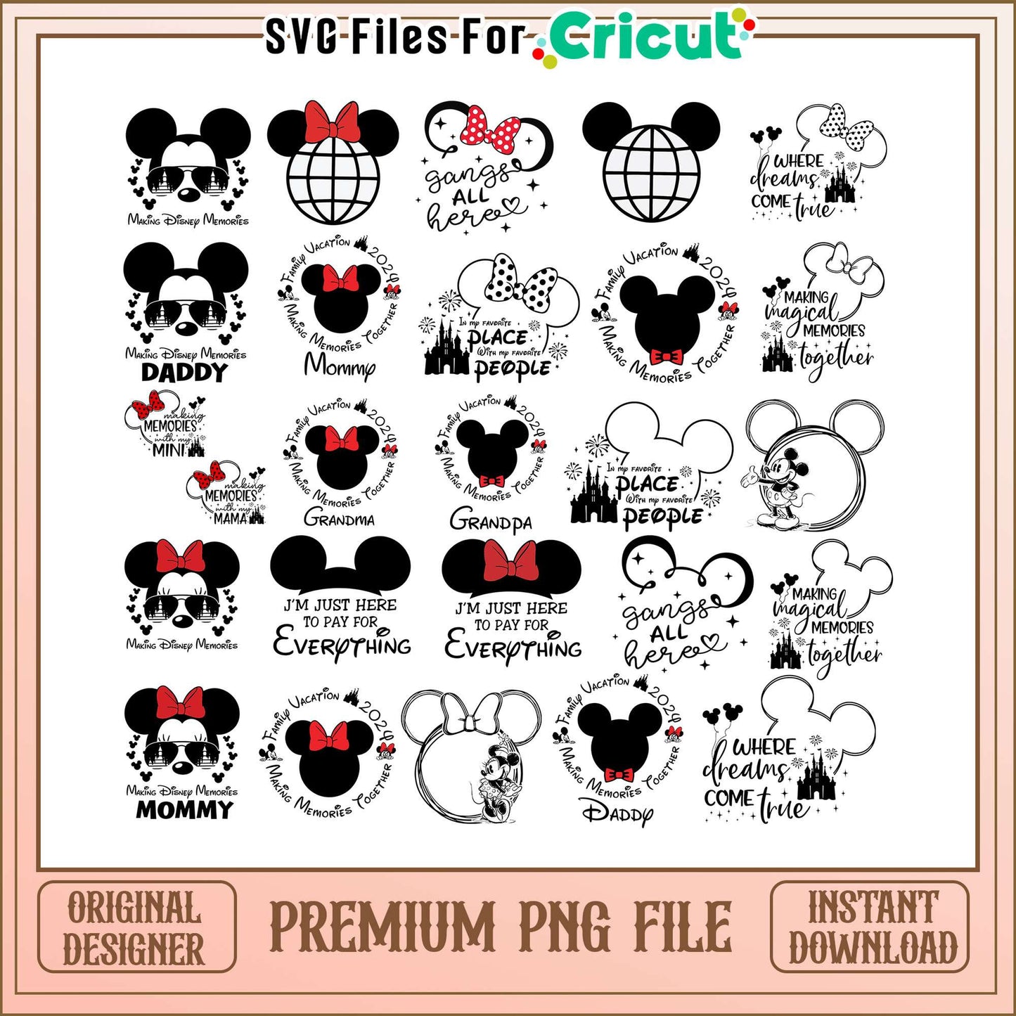 Mickey ears making disney memories bundle png, disney ears png