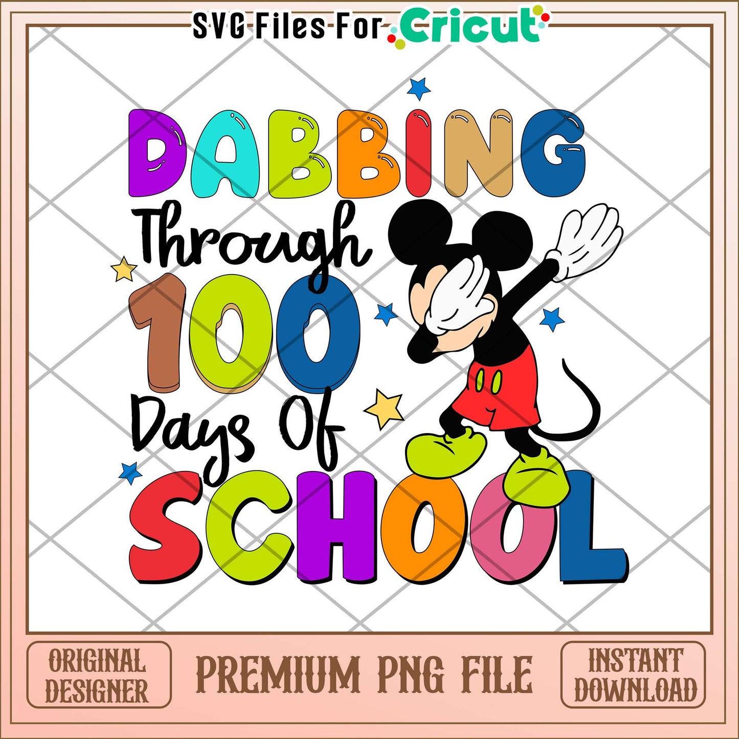 Dabbing through 100 days of school png, mickey dance png