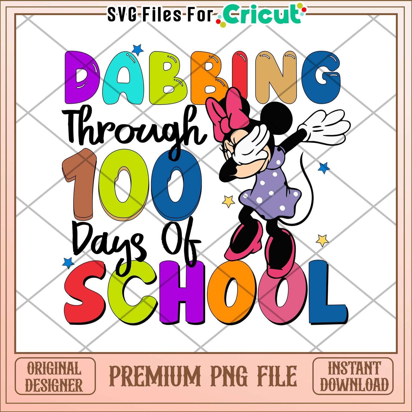 Dabbing through 100 days of school png, minnie dance png