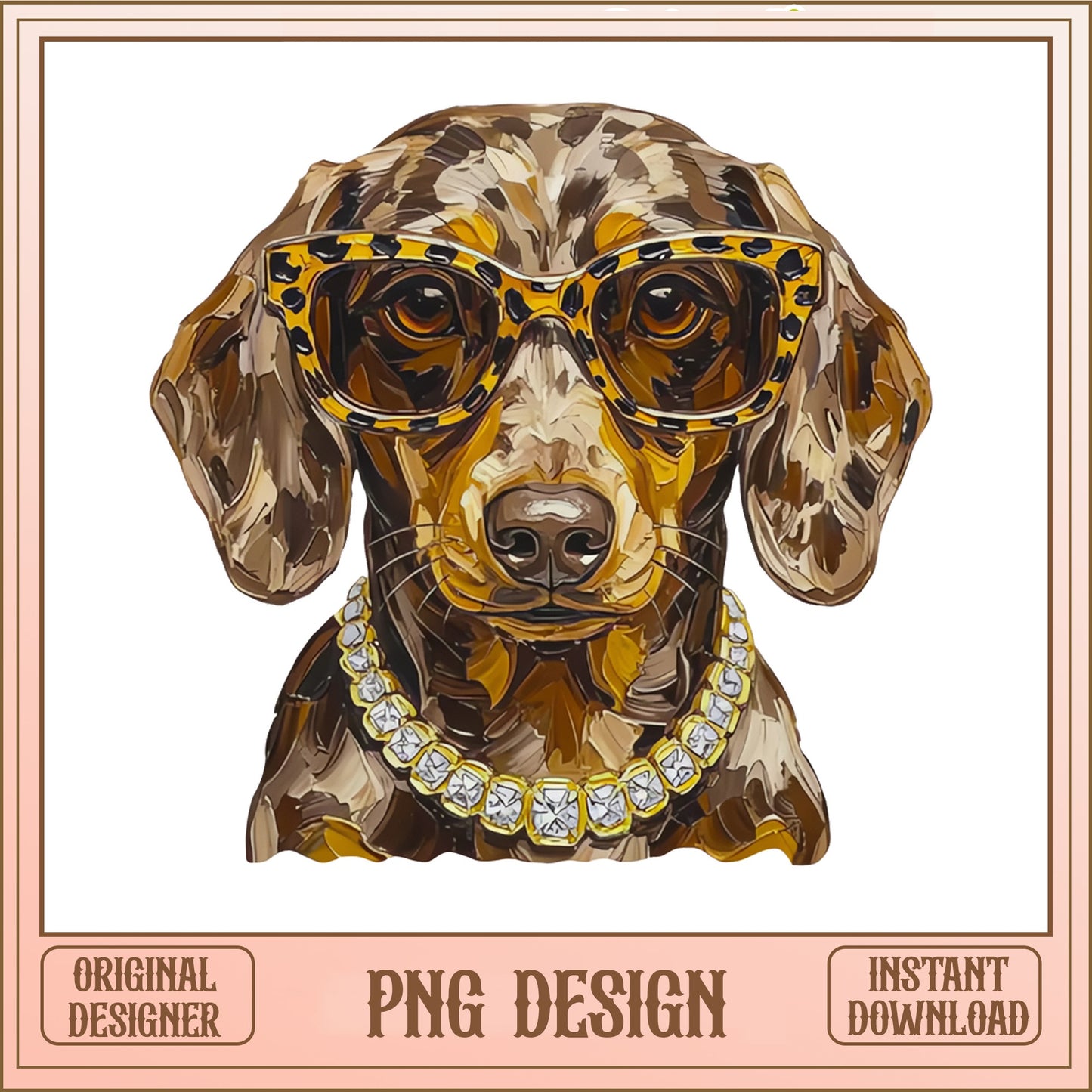 Dachshund With Glasses PNG, Funny Dog PNG, Sausage Dog PNG