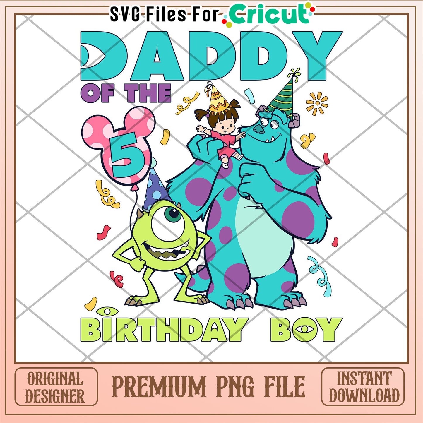 Daddy of the 5th Birthday PNG