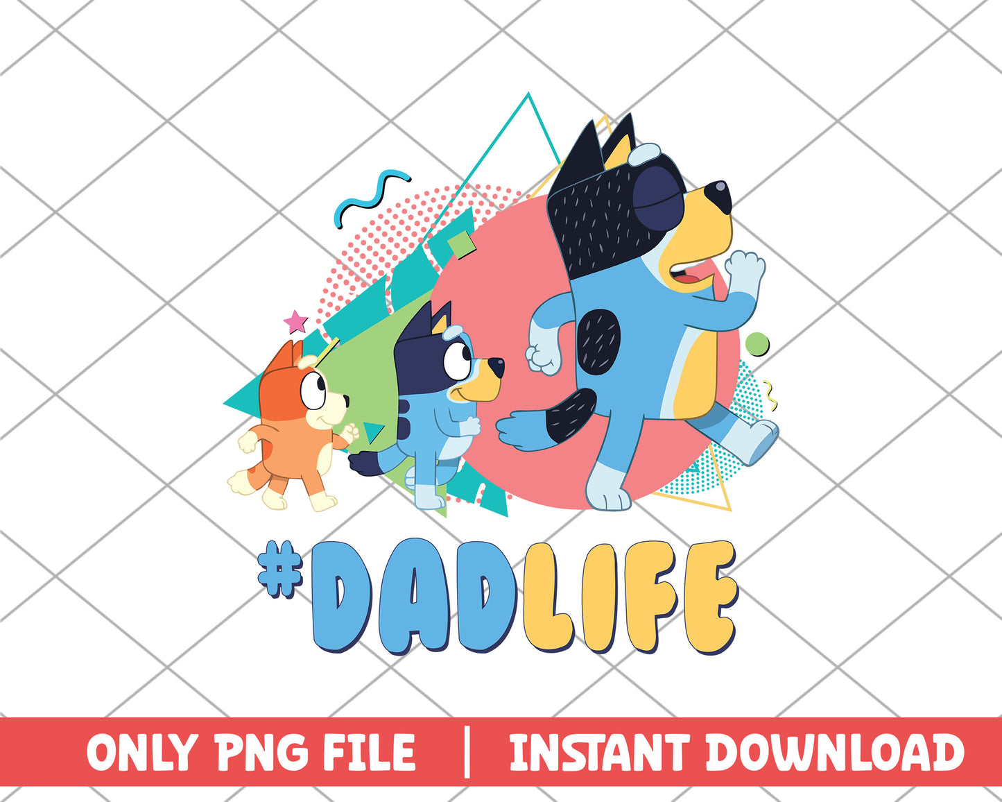Dadlife and Bluey Bingo cartoon png