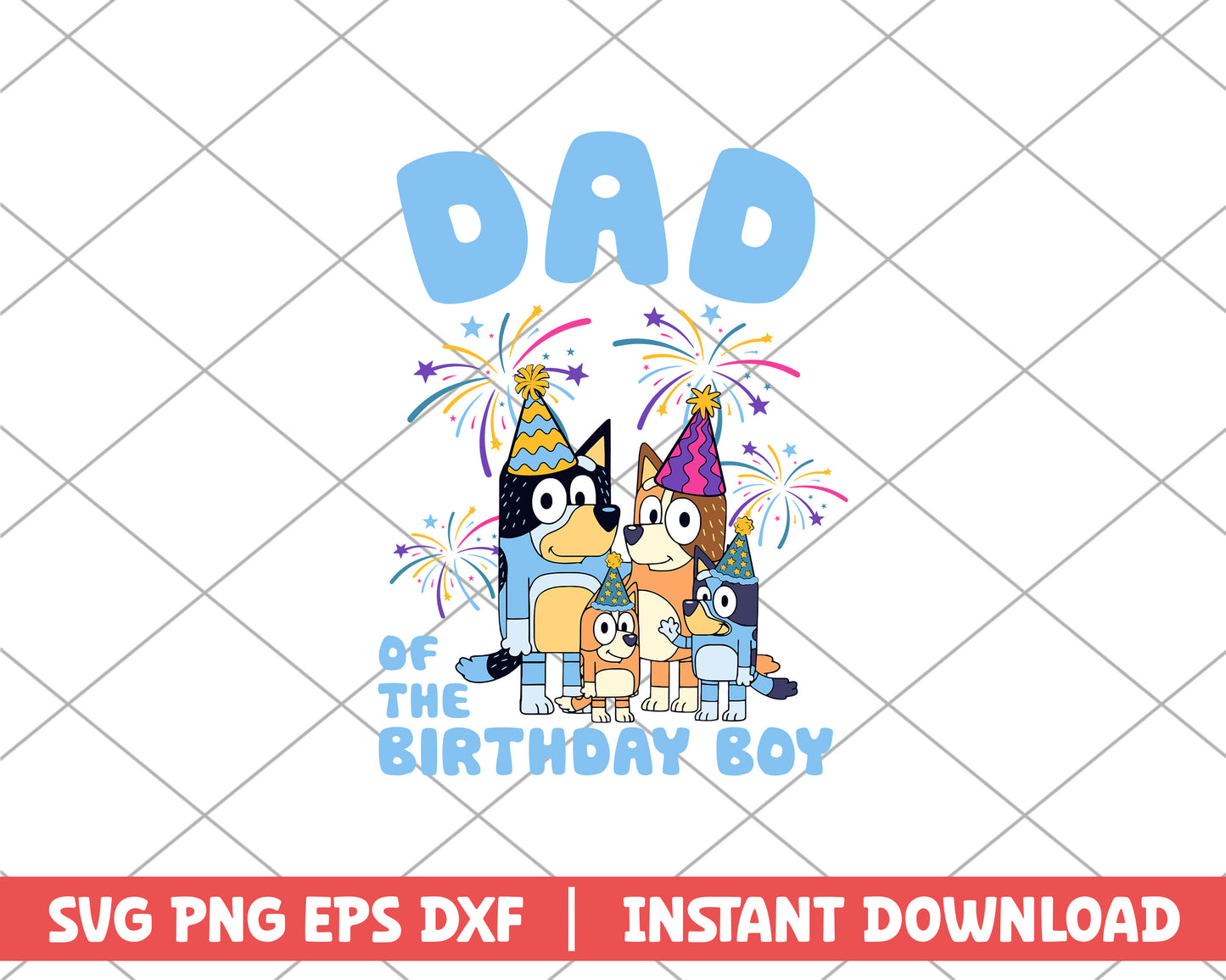 Dad of the birthday boy cartoon svg