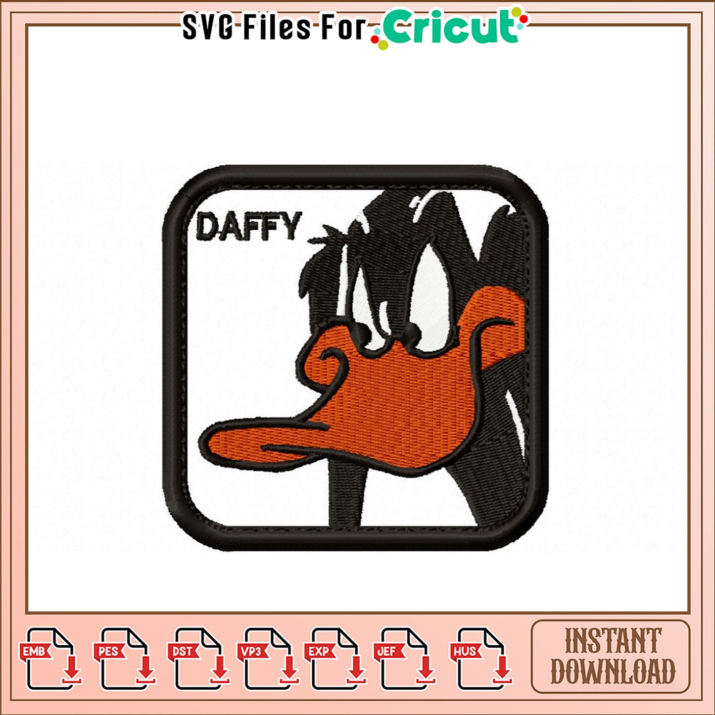 Daffy Duck Embroidery Design - Instant Download