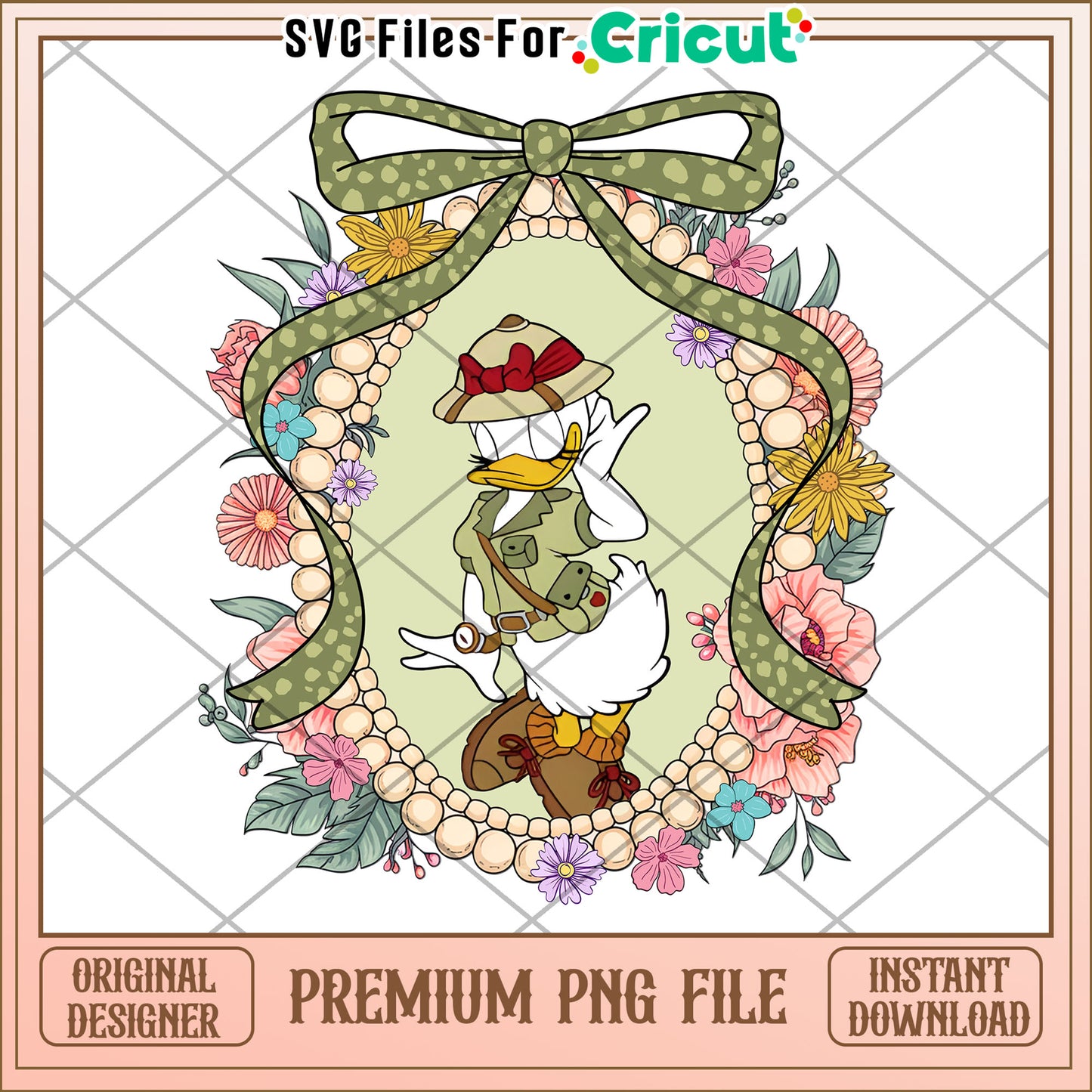 Daisy Duck PNG Floral Sublimation Design