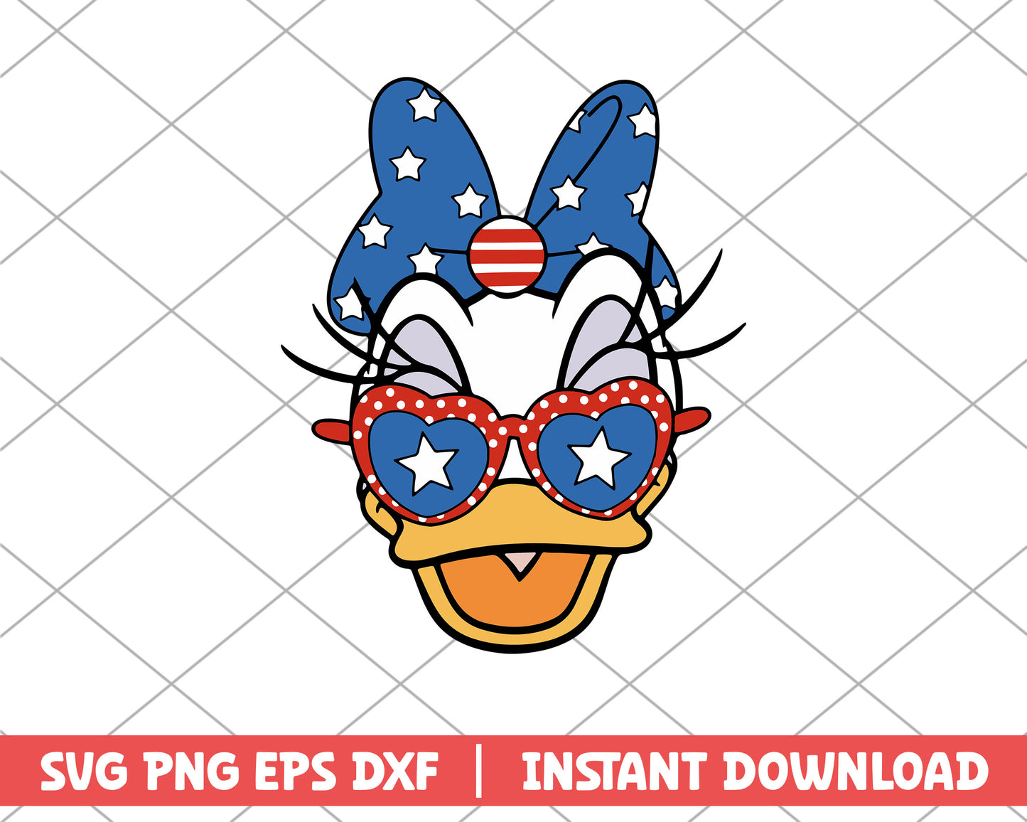 Daisy duck america disney svg
