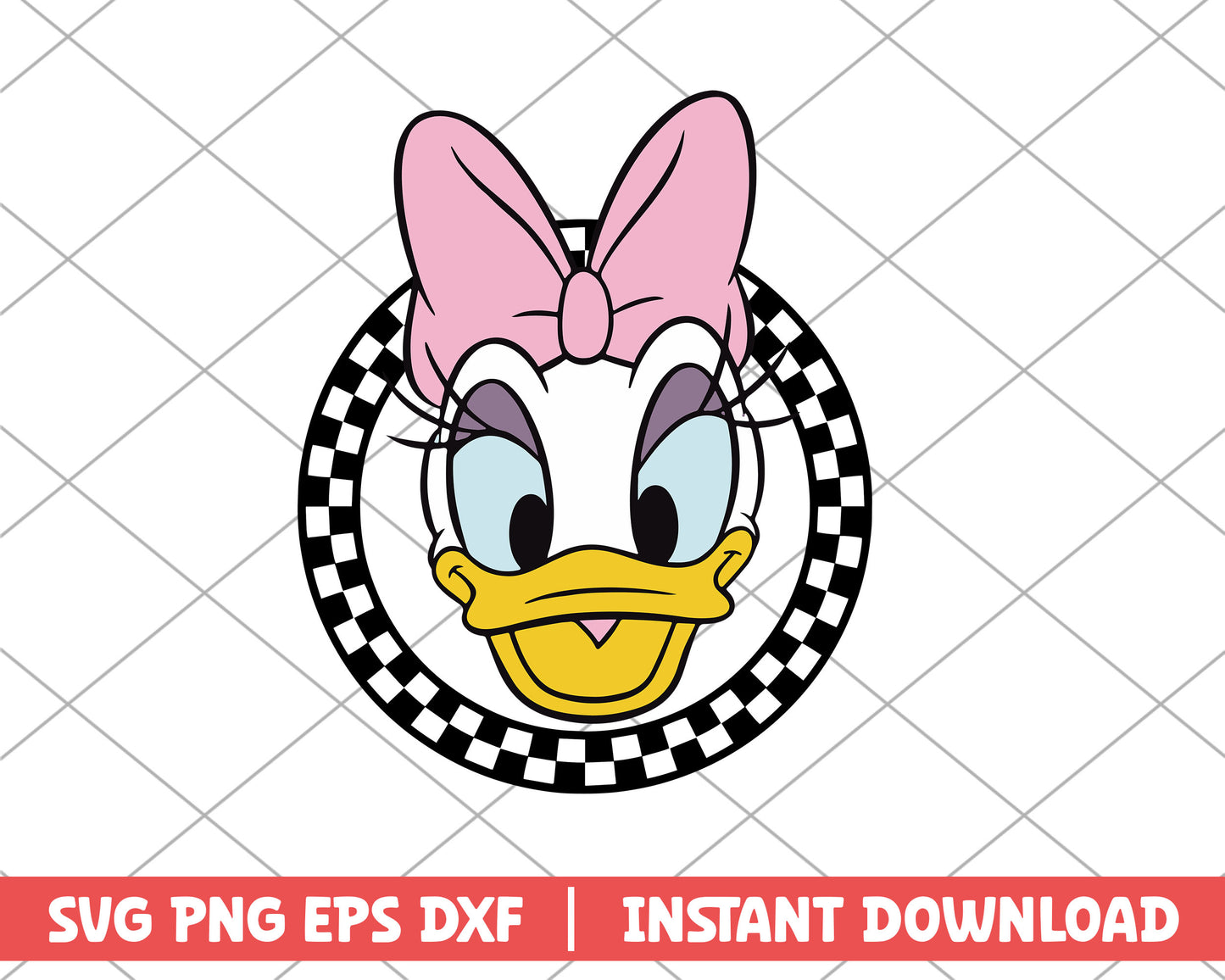 Daisy duck checkered disney svg