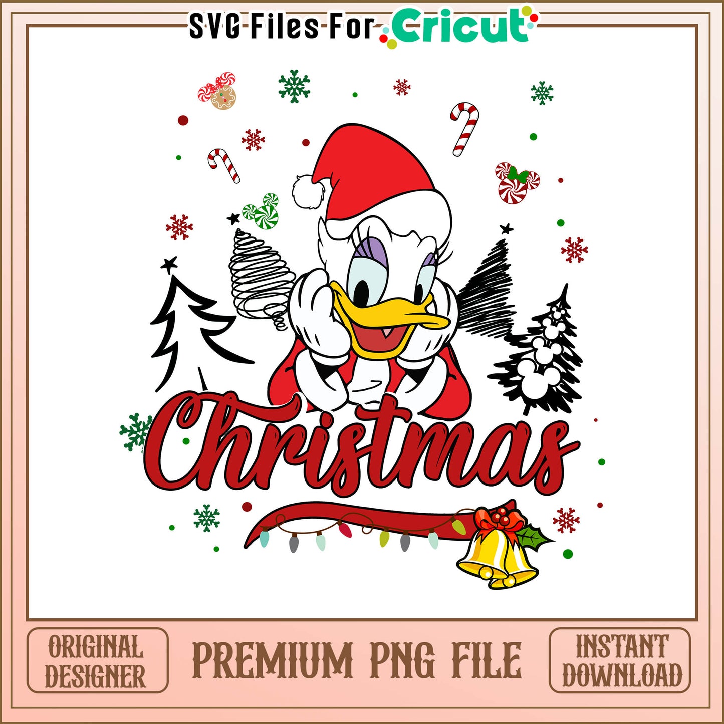 Daisy duck face merry christmas png, daisy duck inflatable christmas png