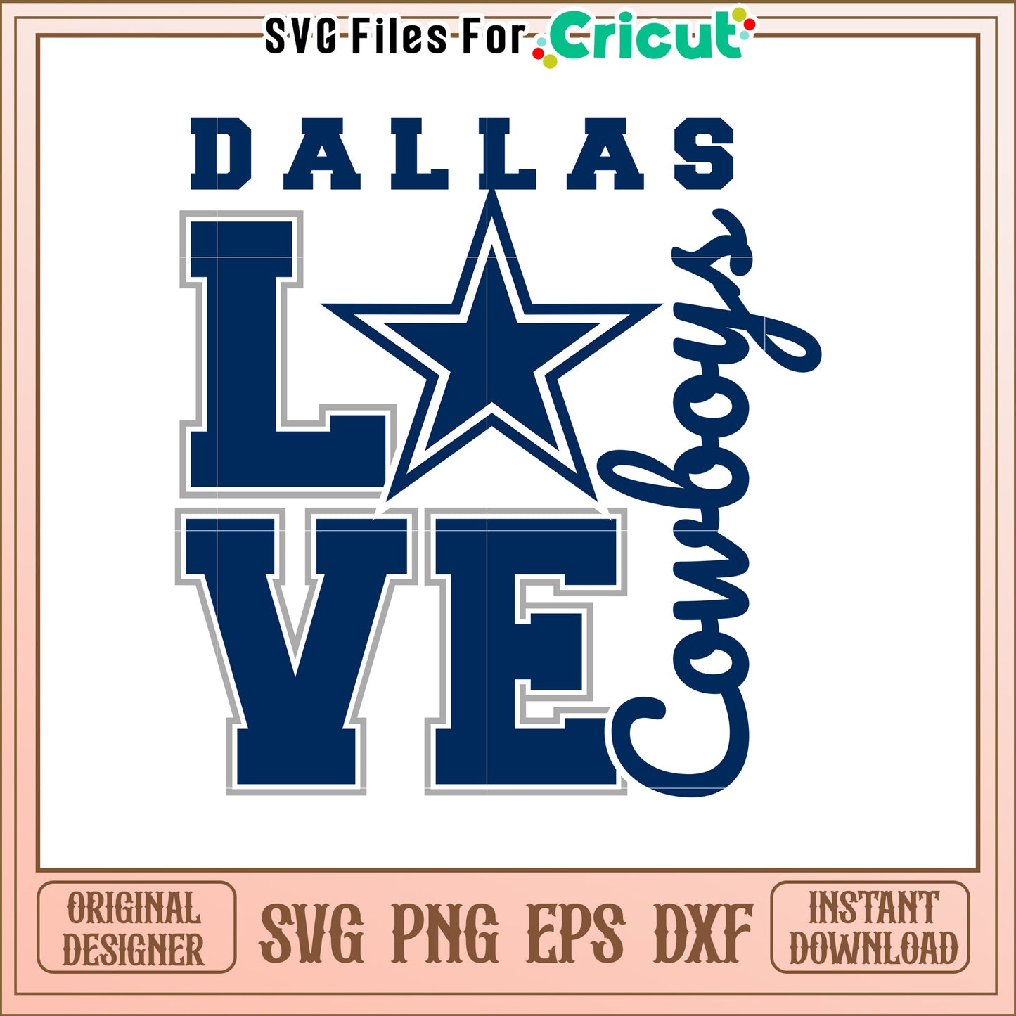 Dallas Cowboys Love SVG Design