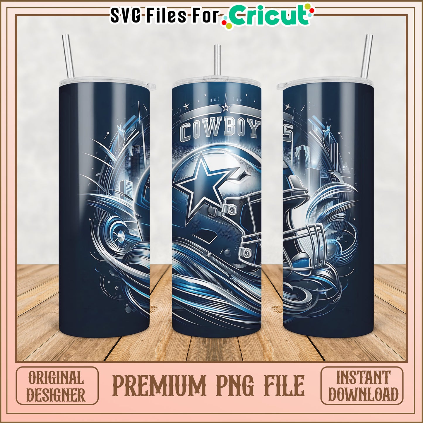 Dallas Cowboys PNG Sublimation Tumbler