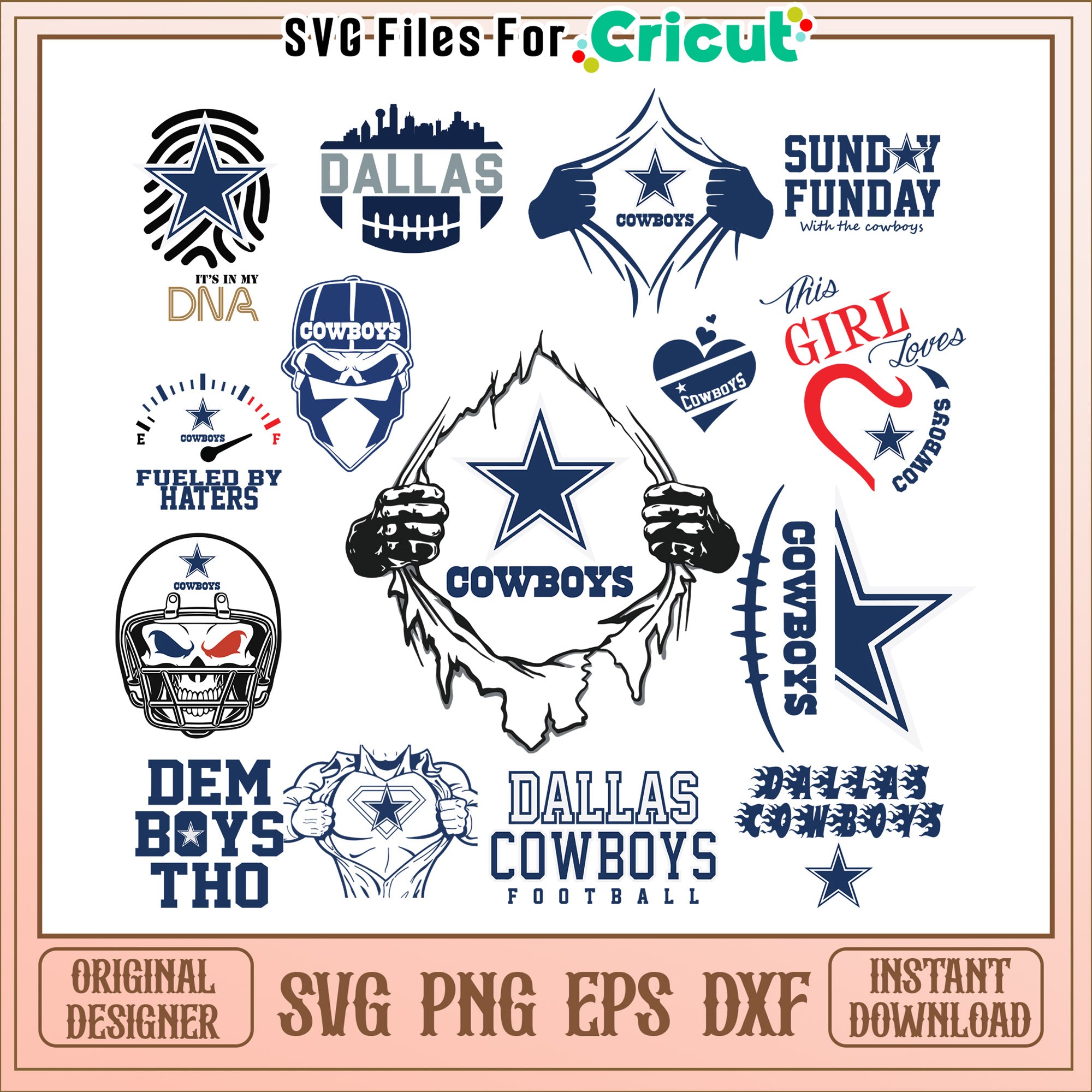 Dallas Cowboys SVG Bundle 10 Designs – svg files for cricut