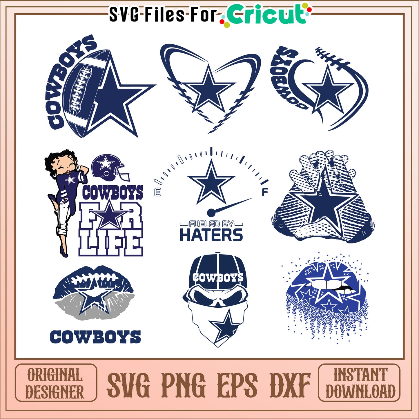 Dallas Cowboys SVG Bundle 8 Designs
