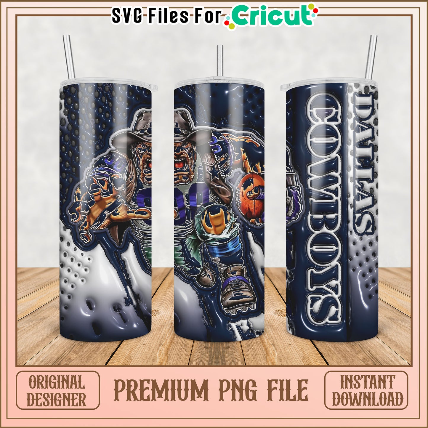 Dallas Cowboys Tumbler PNG Design