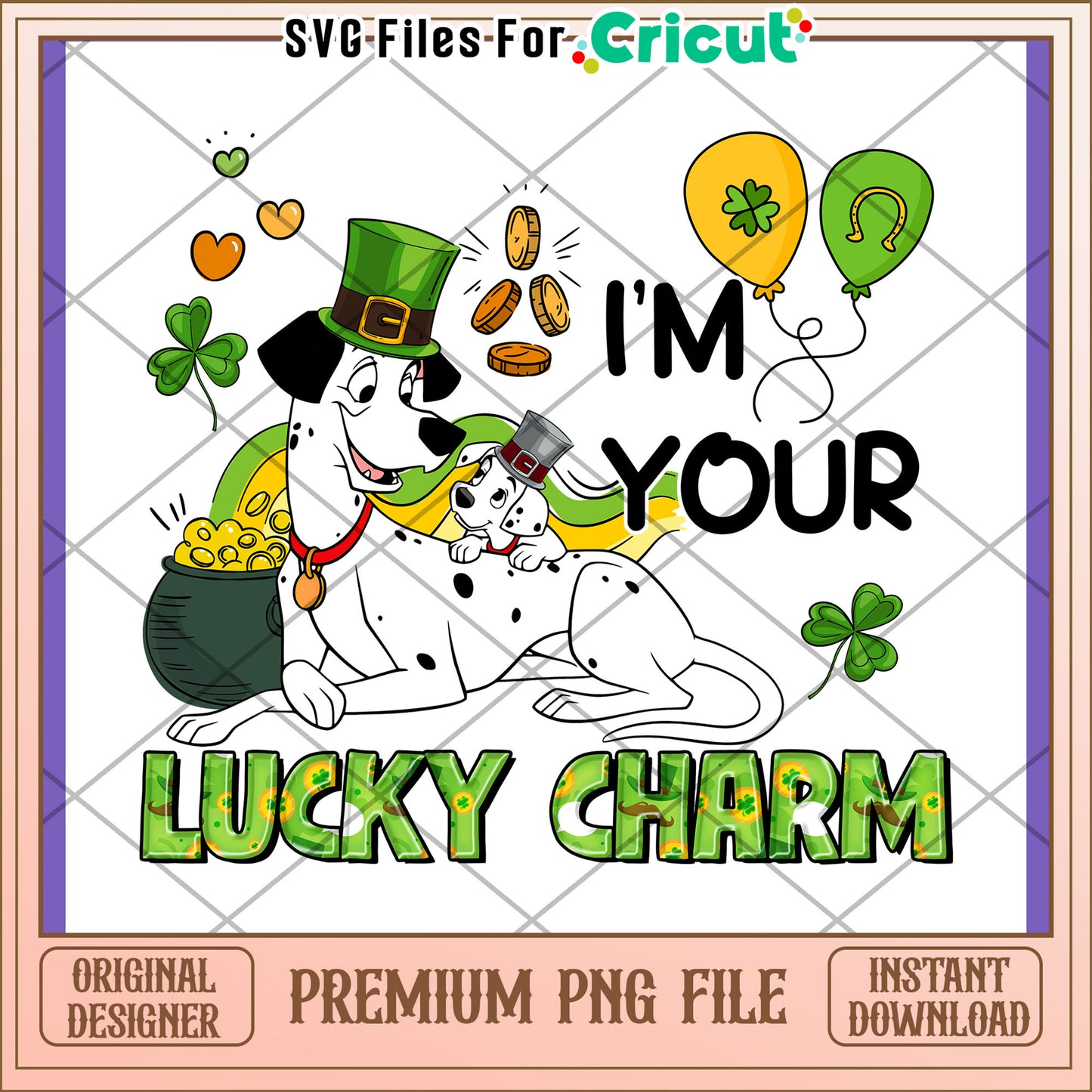 Dalmatian St Patricks Day PNG