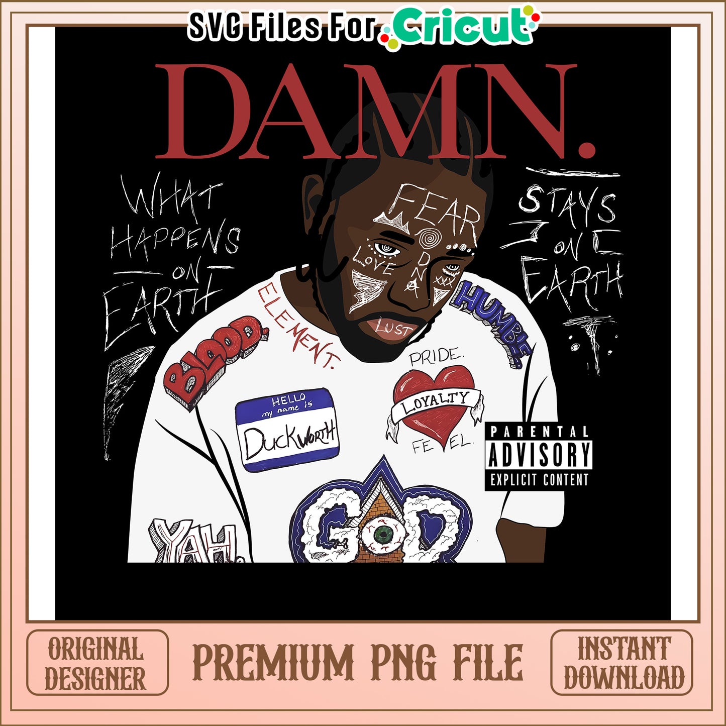 Damn Album Art PNG Download