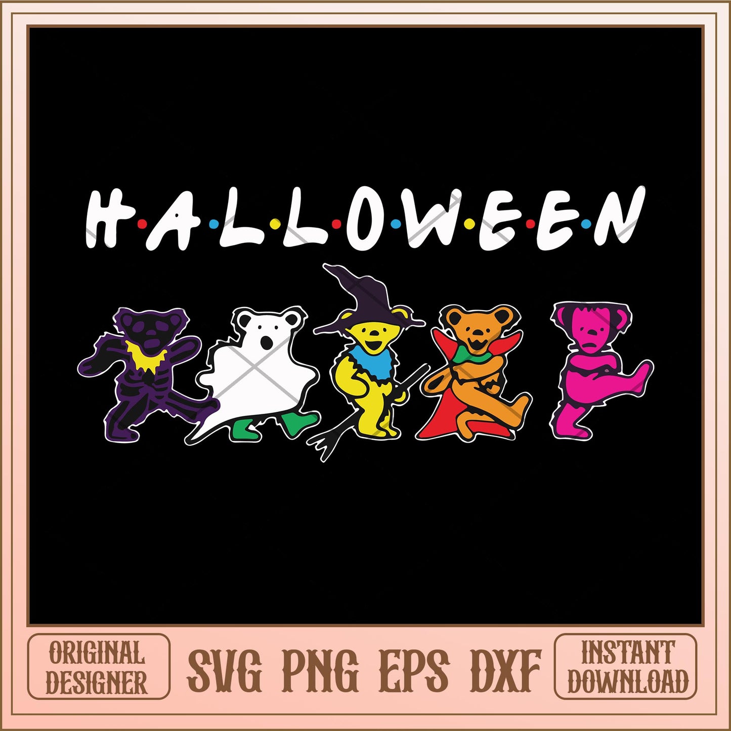 Dancing bear Halloween svg, halloween characters svg, digital download