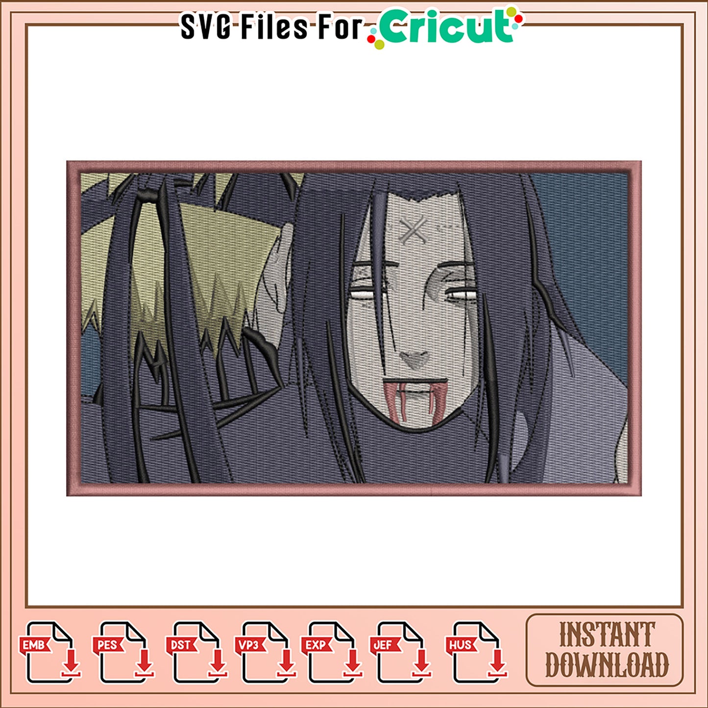 Dark Character Embroidery Design for Unique Crafts