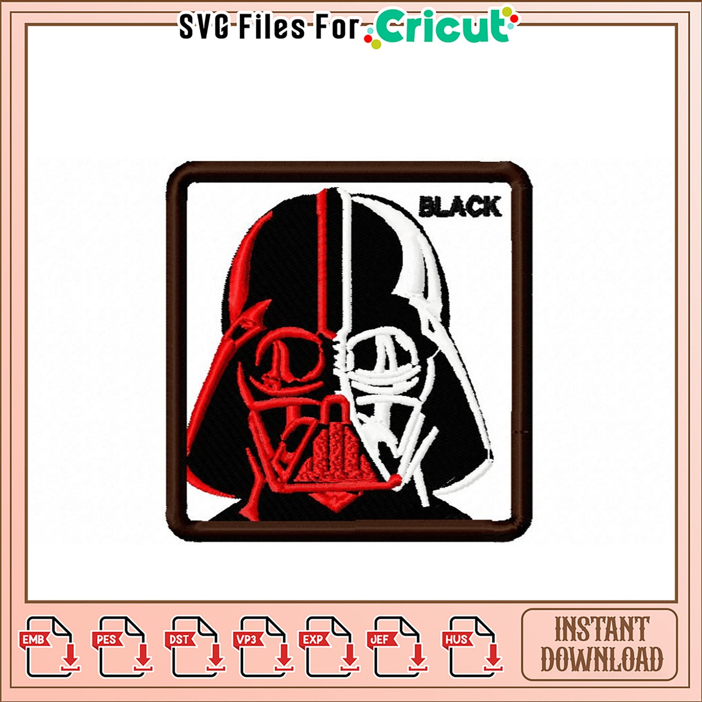 Darth Vader Embroidery Design - Instant Download