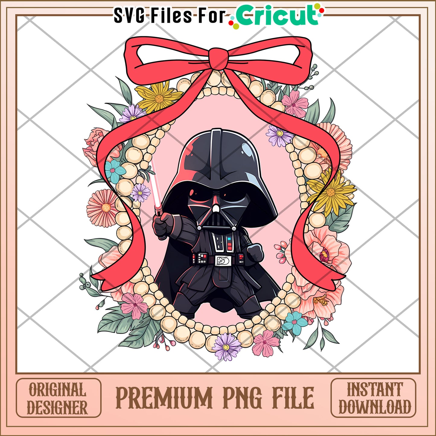 Darth Vader Floral PNG Sublimation Design