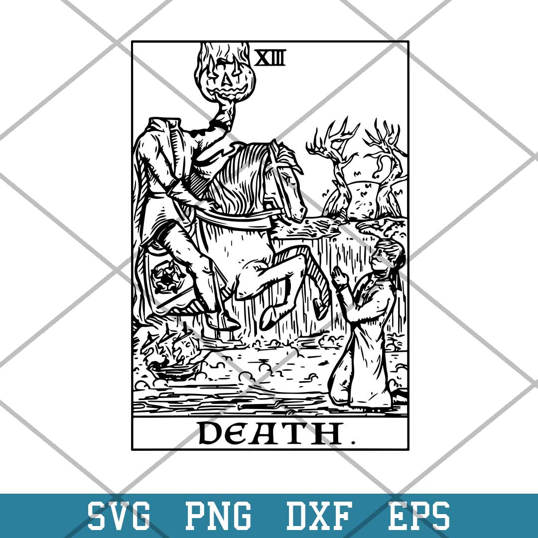 Death Tarot Card Headless Horseman Gothic Halloween Svg, Halloween Svg-Svgfilesforcricut