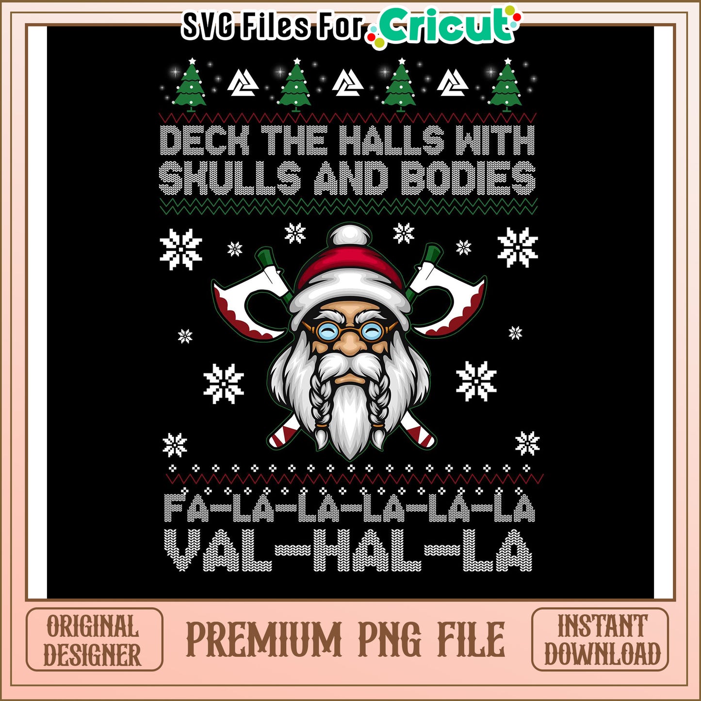 Deck the Halls with Skulls and Bodies PNG Design, Perfect for Crafts