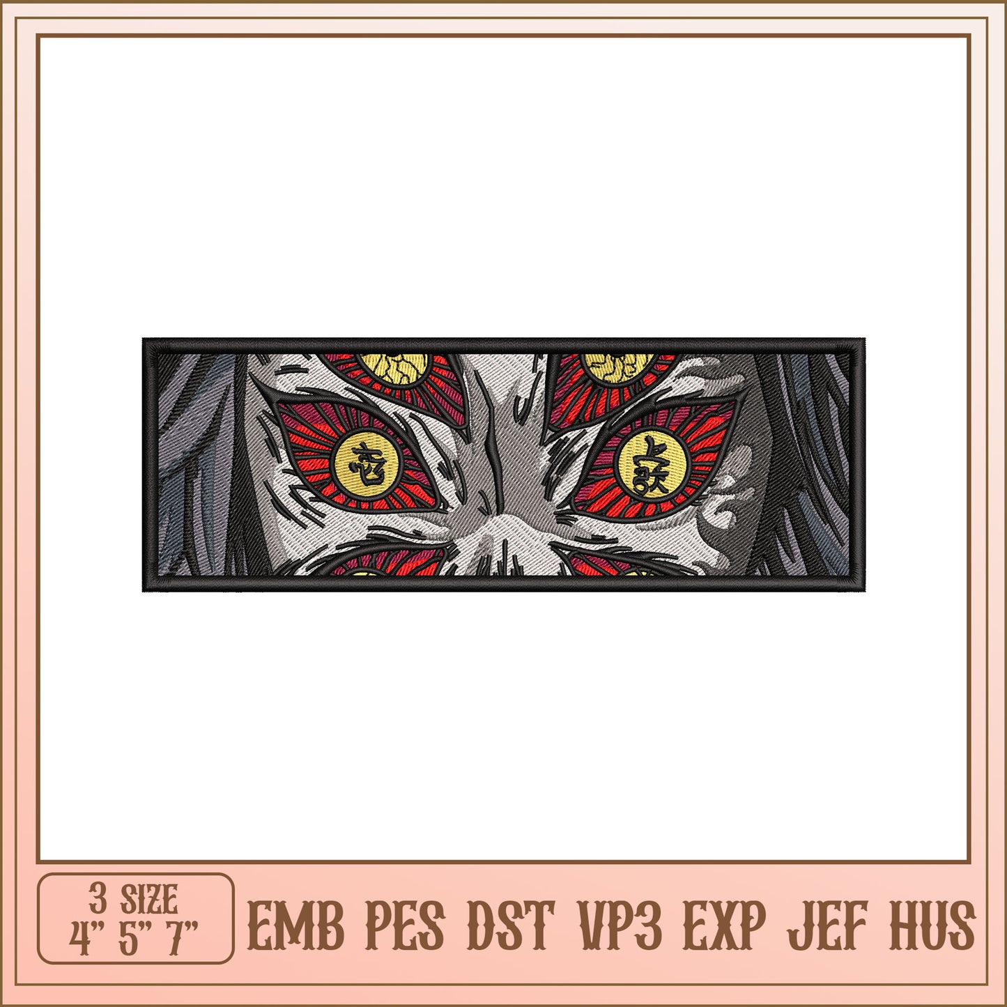 Demon Slayer Eyes Embroidery Design