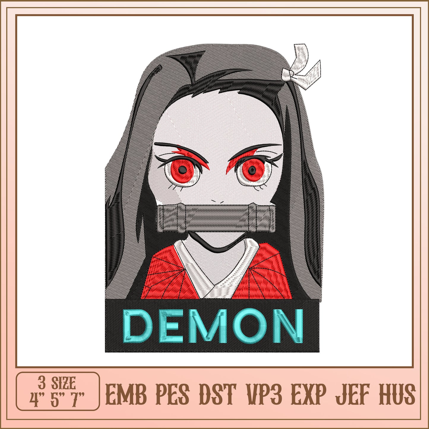Demon Slayer Nezuko Embroidery Design