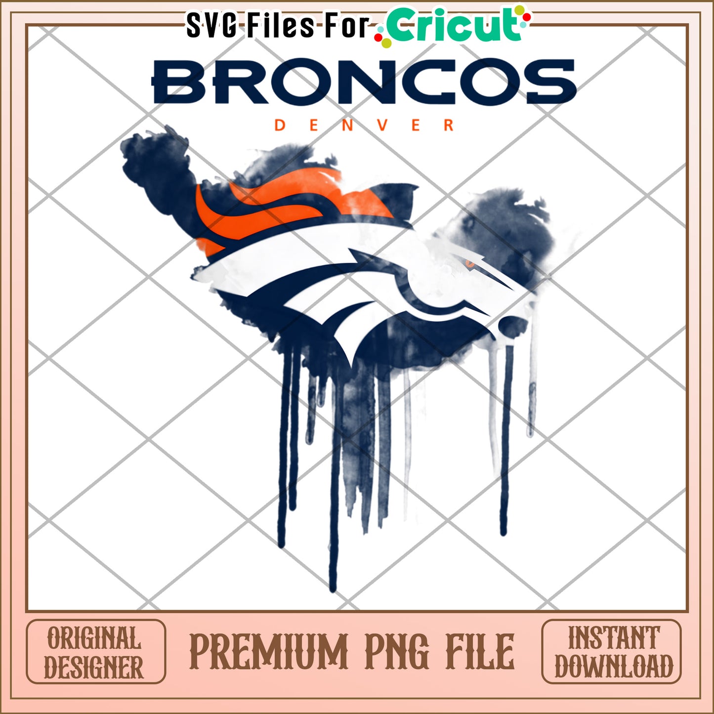 Denver Broncos Watercolor PNG Design, Ideal for Cricut Projects