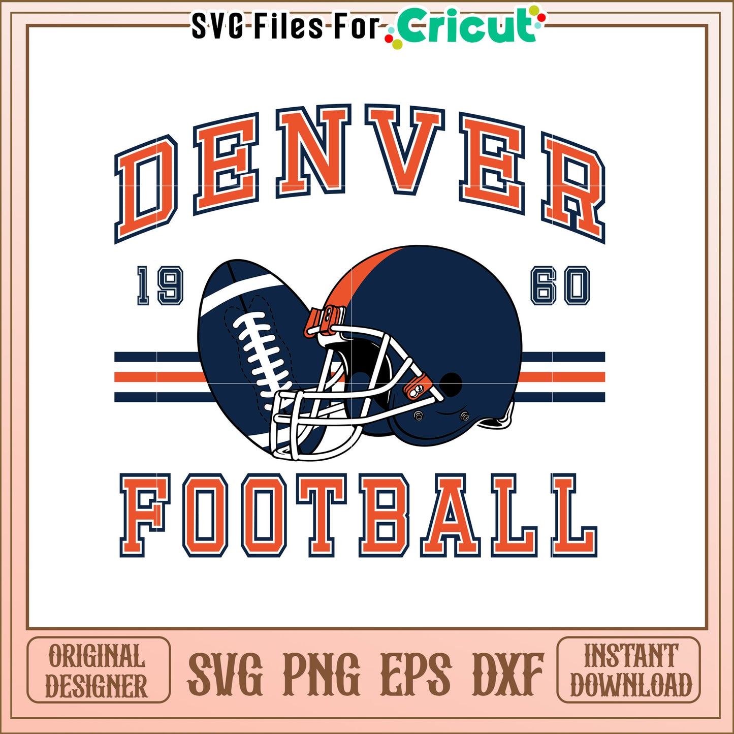 Denver Football SVG Design for Sports Fans 1960