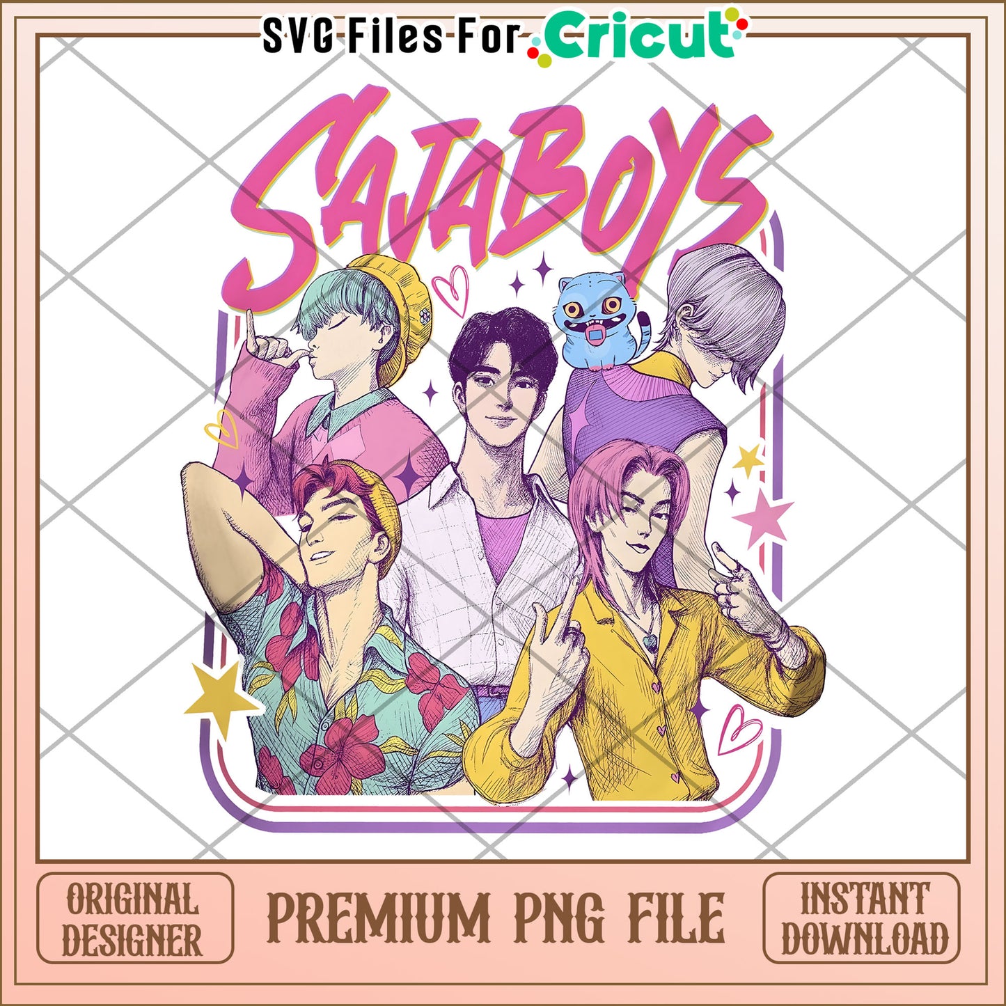 Design of saja boys png, manhwa png, saja and huntrix png
