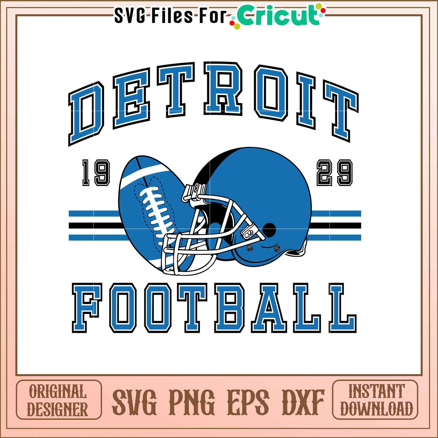 Detroit Football SVG Design for Sports Fans Decor