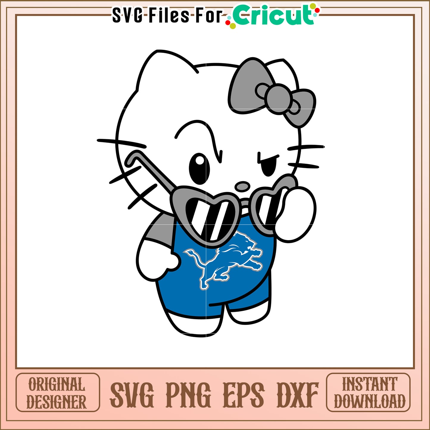 Detroit Lions Hello Kitty SVG