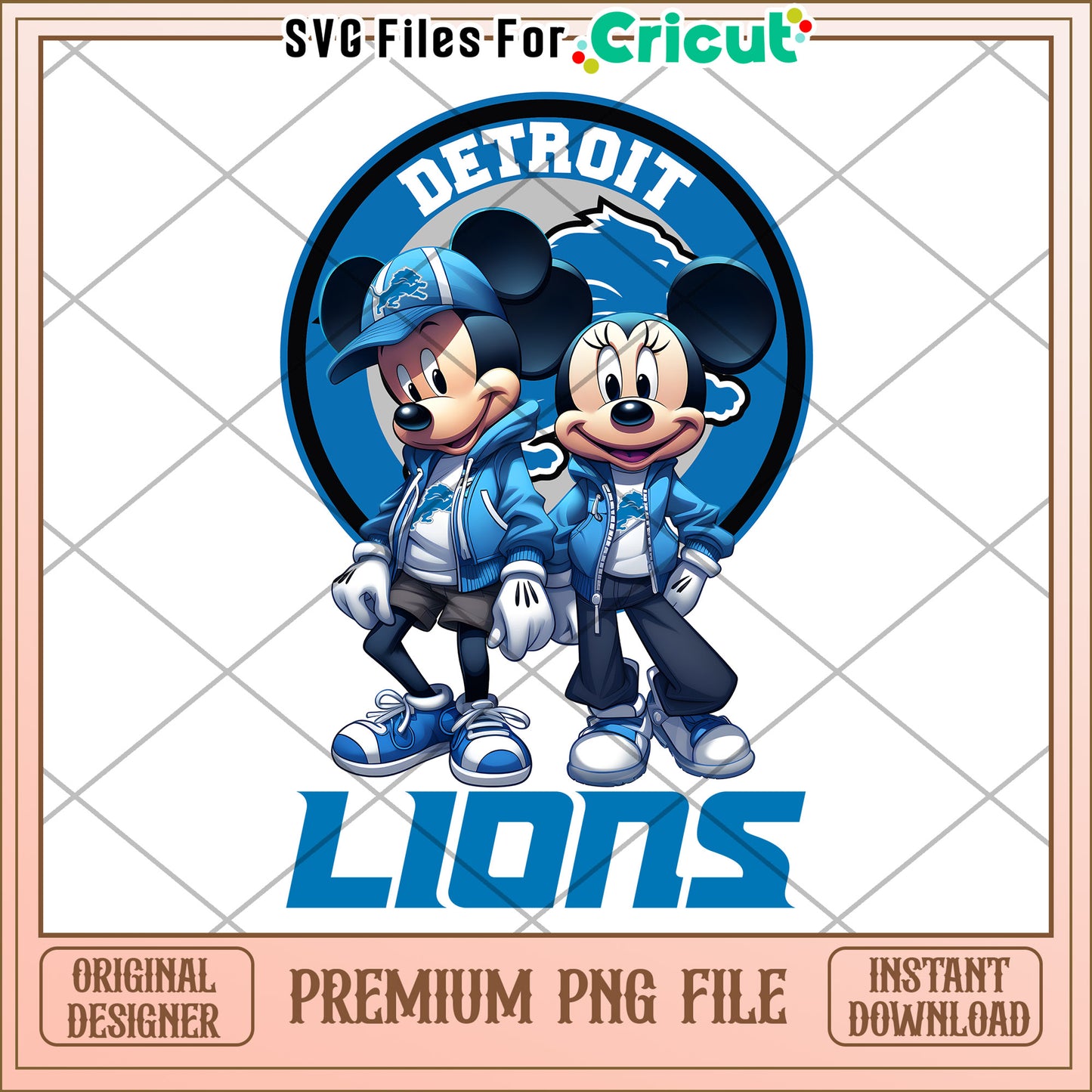 Detroit Lions Mickey Mouse PNG File, perfect for Cricut projects