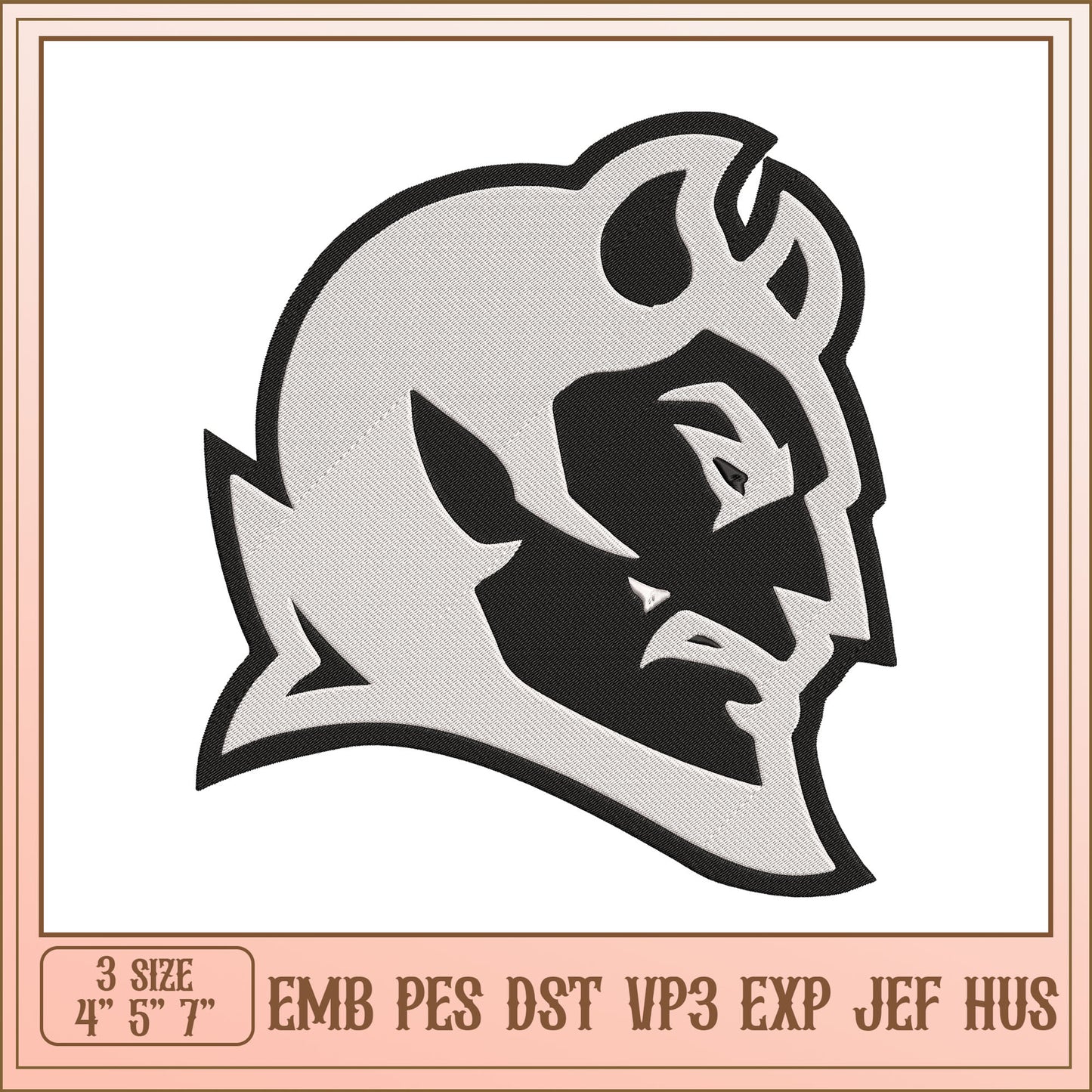 Devil Head Embroidery Design