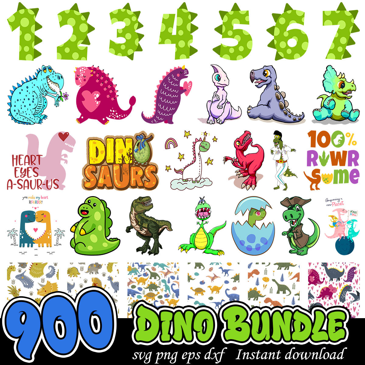 Dino svg Bundle, Dinosaur cute art svg bundle – svg files for cricut