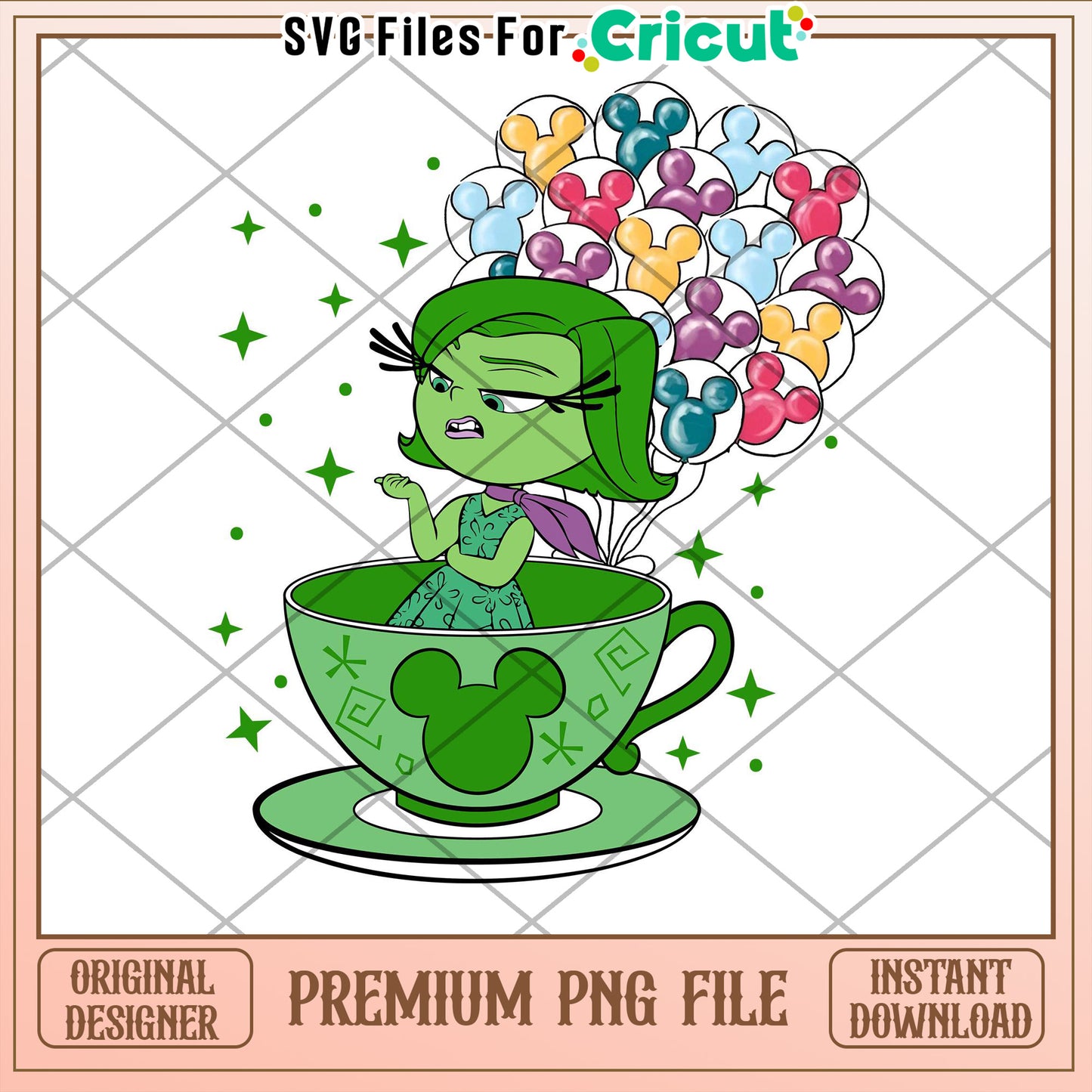 Disgust Disney PNG Cricut File